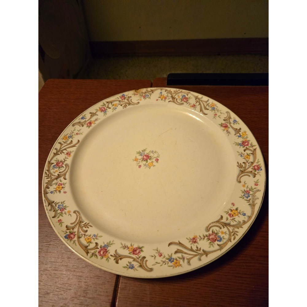 Vintage Taylor Smith Taylor Everglade Floral Dinner Plate Cream Ceramic TST
